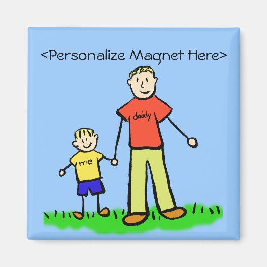 Daddy & Me - Vater und Sohn Custom Magnet (Blond) (Vorne)