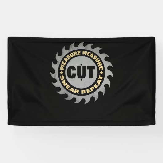 Daddy Measure Cut Handyman Woodworker Vatertag Banner (Horizontal)