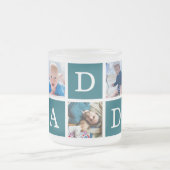 Daddy Minimal Color Block Foto Collage Blau Mattglastasse (Mittel)