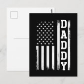 Daddy mit US-amerikanischer Flagge Postkarte (Vorne/Hinten)