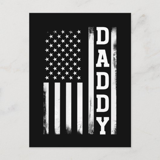 Daddy mit US-amerikanischer Flagge Postkarte (Vorderseite)