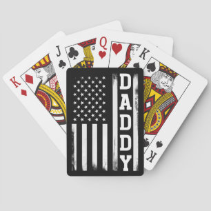 Daddy mit US-amerikanischer Flagge Spielkarten