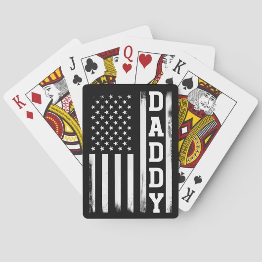 Daddy mit US-amerikanischer Flagge Spielkarten (Rückseite)