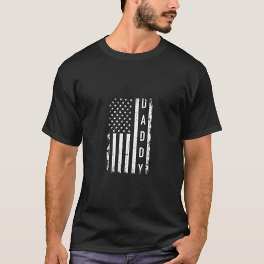 Daddy mit US-amerikanischer Flagge T-Shirt (Vorderseite)