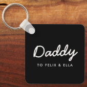Daddy | Modern Black Kids Names Father's Schlüsselanhänger (Vorderseite)