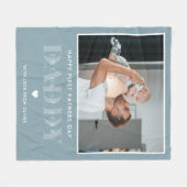 Daddy Modern First Vathers Day Foto Fleecedecke (Vorderseite (Horizontal))