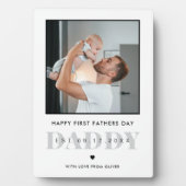 Daddy Modern First Vathers Day Foto Fotoplatte (Vorderseite)
