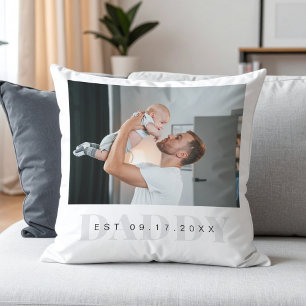 Daddy Modern First Vathers Day Foto Kissen