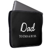 Daddy Modern Kids Names Father’s Day Black Laptopschutzhülle (Vorne Rechts)