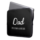 Daddy Modern Kids Names Father’s Day Black Laptopschutzhülle (Vorderseite Links)