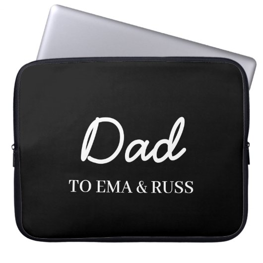 Daddy Modern Kids Names Father’s Day Black Laptopschutzhülle (Vorderseite)