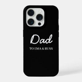 Daddy Modern Kids Names Father's Day Black iPhone 15 Pro Hülle