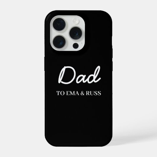 Daddy Modern Kids Names Father's Day Black iPhone Hülle (Rückseite)