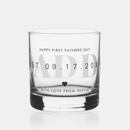 Daddy Modern Minimalistisch First Vathers Day Whiskyglas (Links)