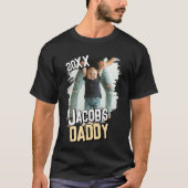 Daddy Modern Simple Grunge Custom Baby Foto T-Shirt (Vorderseite)