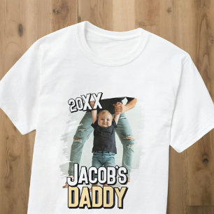 Daddy Modern Simple Grunge Custom Baby Foto T-Shirt
