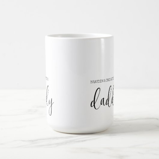 Daddy Modern Simple Kids Names Day Kaffeetasse (Mittel)
