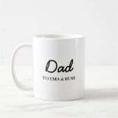 Daddy Modern Vatertag Kinder Namen Schrift Kaffeetasse (Links)