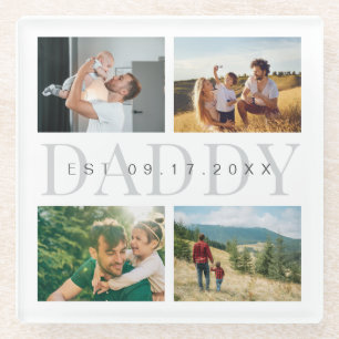 Daddy Modern Vathers Day Foto Collage Glasuntersetzer