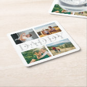 Daddy Modern Vathers Day Foto Collage Rechteckiger Pappuntersetzer (angewinkelt)