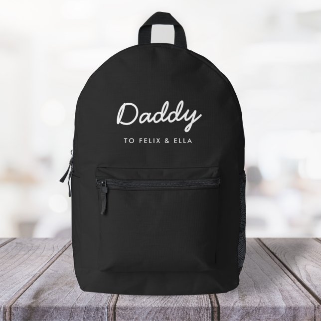 Daddy | Moderne Kinder heißen schwarz Bedruckter Rucksack