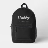 Daddy | Moderne Kinder heißen schwarz Bedruckter Rucksack (Front)
