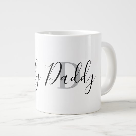 Daddy Monogram Grey Jumbo-Tasse (Vorderseite Rechts)