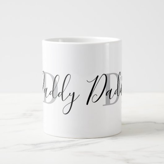Daddy Monogram Grey Jumbo-Tasse (Vorderseite)