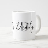 Daddy-Monogramm Grau Jumbo-Tasse (Vorderseite Rechts)