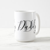 Daddy-Monogramm Grau Kaffeetasse (VorderseiteRechts)