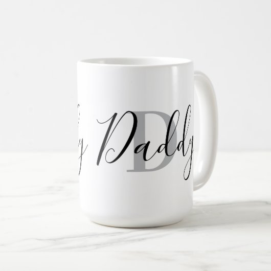 Daddy-Monogramm Grau Kaffeetasse (VorderseiteRechts)