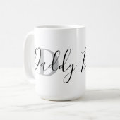 Daddy-Monogramm Grau Kaffeetasse (Vorderseite Links)