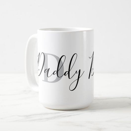 Daddy-Monogramm Grau Kaffeetasse (Vorderseite Links)