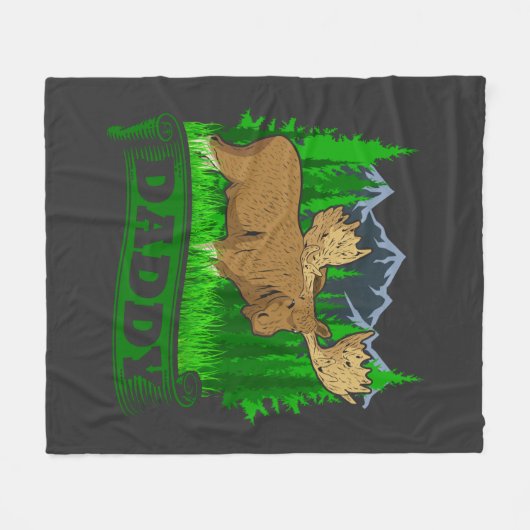 Daddy Moose Junting Vater Fleecedecke (Vorderseite (Horizontal))