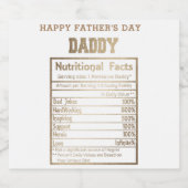 Daddy Nutritional Facts Vatertag Bierflaschenetikett (Einzelnes Label)