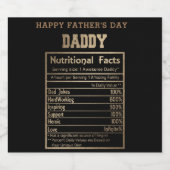 Daddy Nutritional Facts Vatertag Bierflaschenetikett (Einzelnes Label)