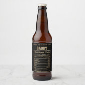 Daddy Nutritional Facts Vatertag Bierflaschenetikett (Vorderseite)