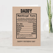 Daddy Nutritional Facts Vatertag Card Karte (Vorderseite)