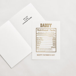 Daddy Nutritional Facts Vatertag Card Karte