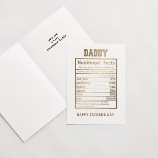 Daddy Nutritional Facts Vatertag Card Karte