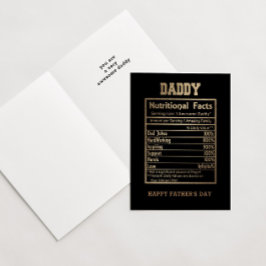 Daddy Nutritional Facts Vatertag Card Karte