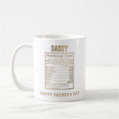 Daddy Nutritional Facts Vatertag Kaffeetasse (Links)