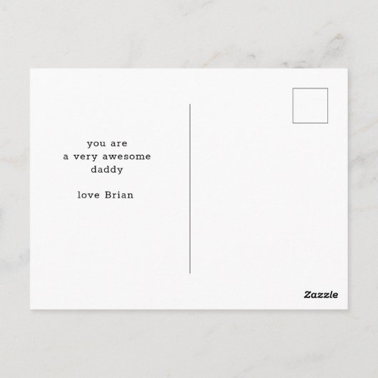 Daddy Nutritional Facts Vatertag Postcard Postkarte (Rückseite)