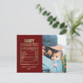 Daddy Nutritional Facts Vatertag Postcard Postkarte (Stehend Vorderseite)