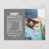 Daddy Nutritional Facts Vatertag Postcard Postkarte (Vorderseite)