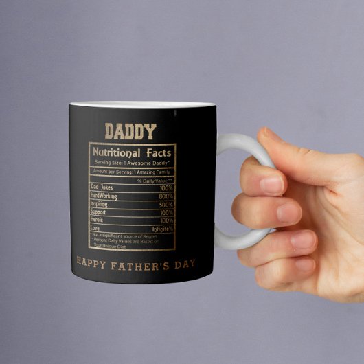Daddy Nutritional Facts Vatertag Tasse
