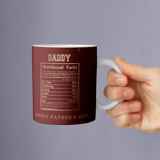 Daddy Nutritional Facts Vatertag Tasse