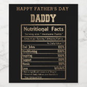 Daddy Nutritional Facts Vatertag Weinetikett (Einzelnes Label)