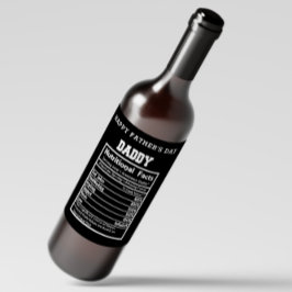 Daddy Nutritional Facts Vatertag Weinetikett