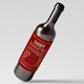 Daddy Nutritional Facts Vatertag Weinetikett